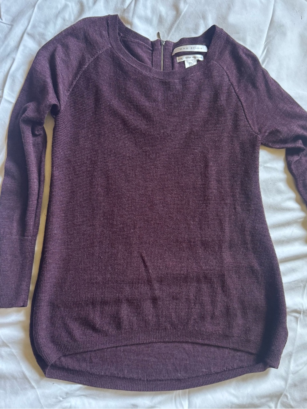Max Studio Deep Plum Crewneck Sweater